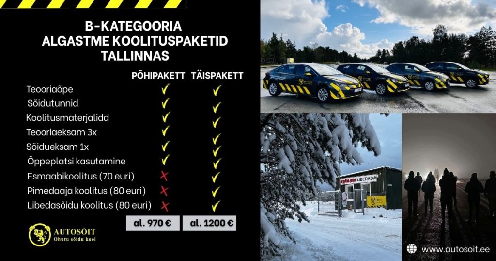 B kategooria algastme koolituspaketid